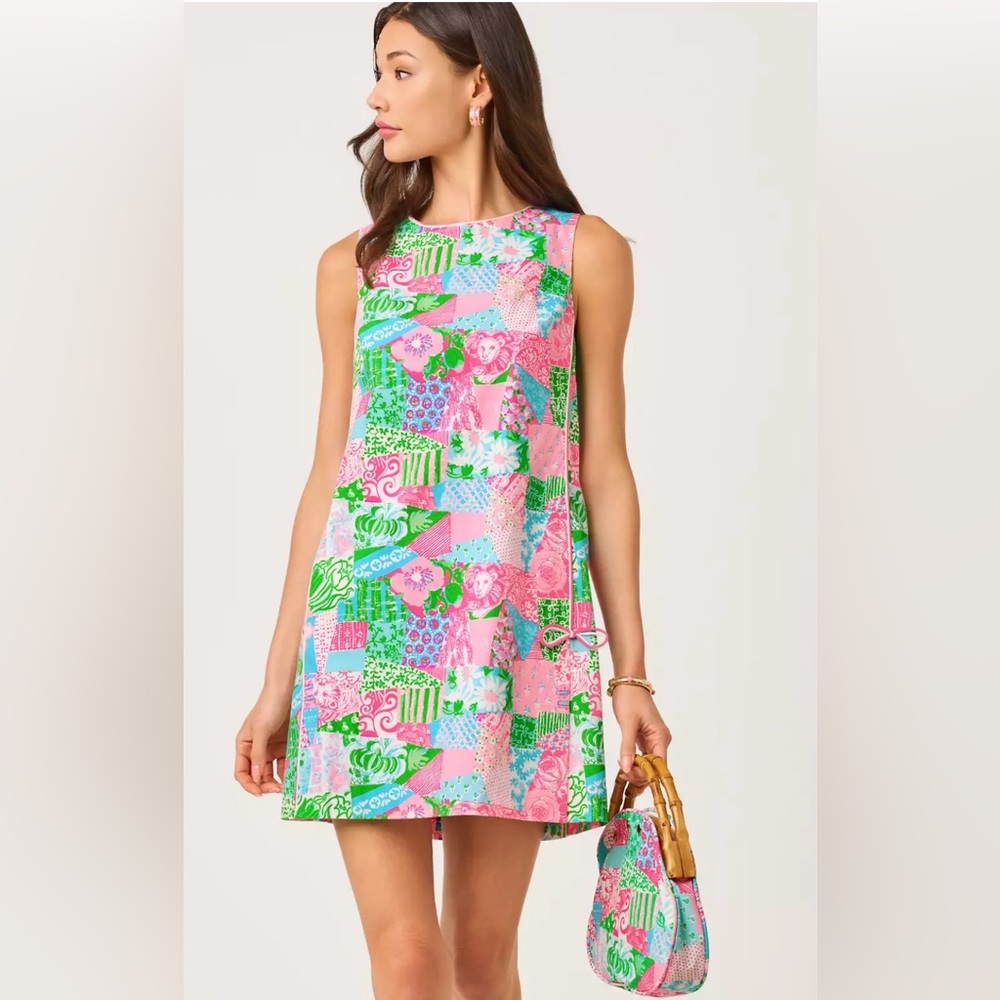 Lilly Pulitzer Crazy Quilt Shift Dress - Pink, Green, Blue BRAND NEW size 4